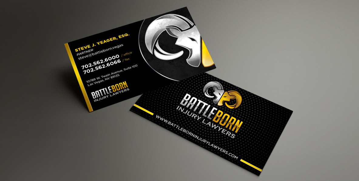 Battle Born Injury Lawyers business card | Advertising services for attorneys