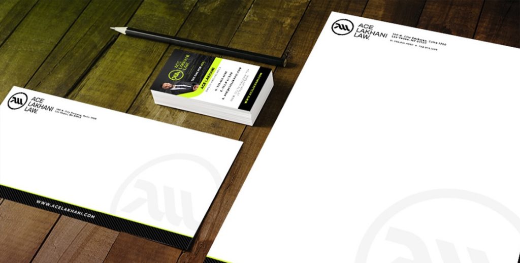 Letter pad for Ace Lakhani Law Firm | Marketing services for attorneys